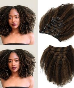 Anrosa Afro Rizado Curly Clip ins para Mujeres Negras Piano