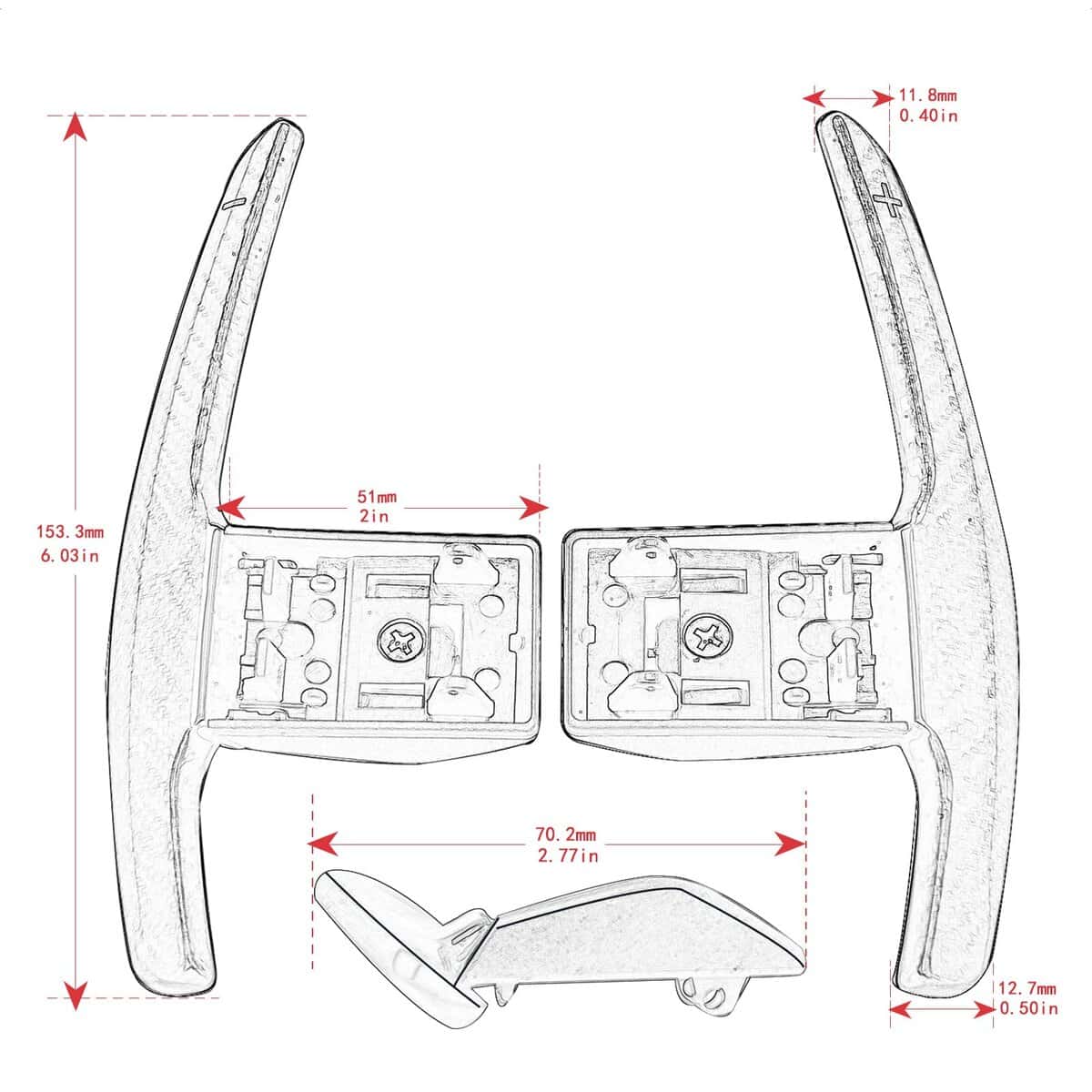 Volante personalizado SK de aluminio con paletas en rojo - Imagen 7