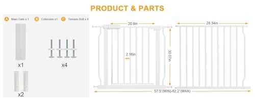 Puerta de Seguridad Extra Ancha para Bebés BELABB Tensión - Imagen 3