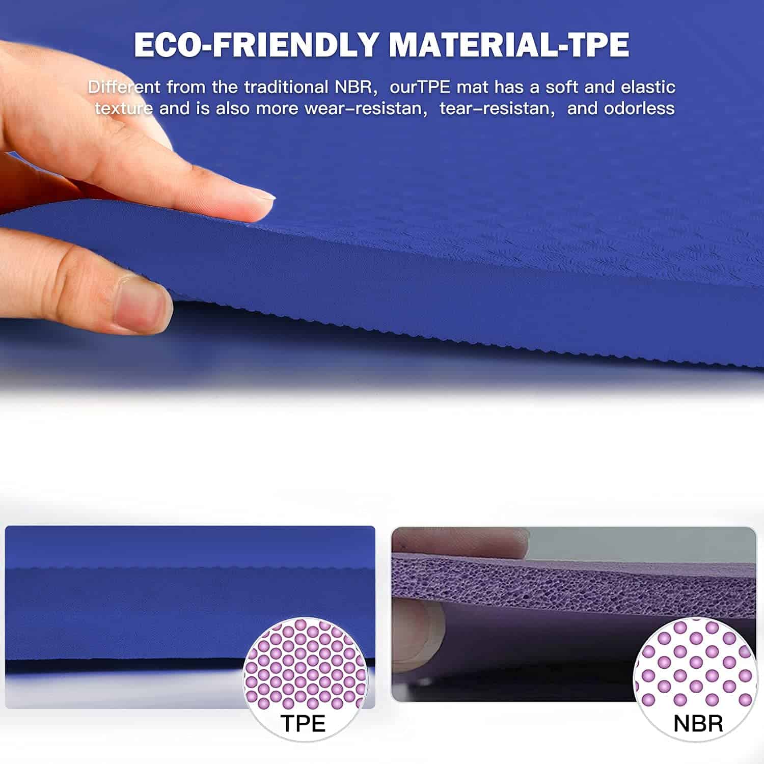 Tapete de Yoga 4/5 pulgadas TPE Fitness & Exercise Mats - Imagen 6