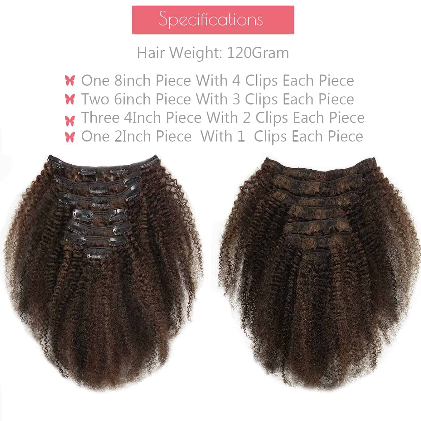 Loxxy Afro Kinky Curly Clip Ins Extensiones de Cabello - Imagen 4