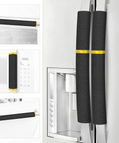 Cubiertas para manijas de refrigerador -Negro/Dorado, 5 piez