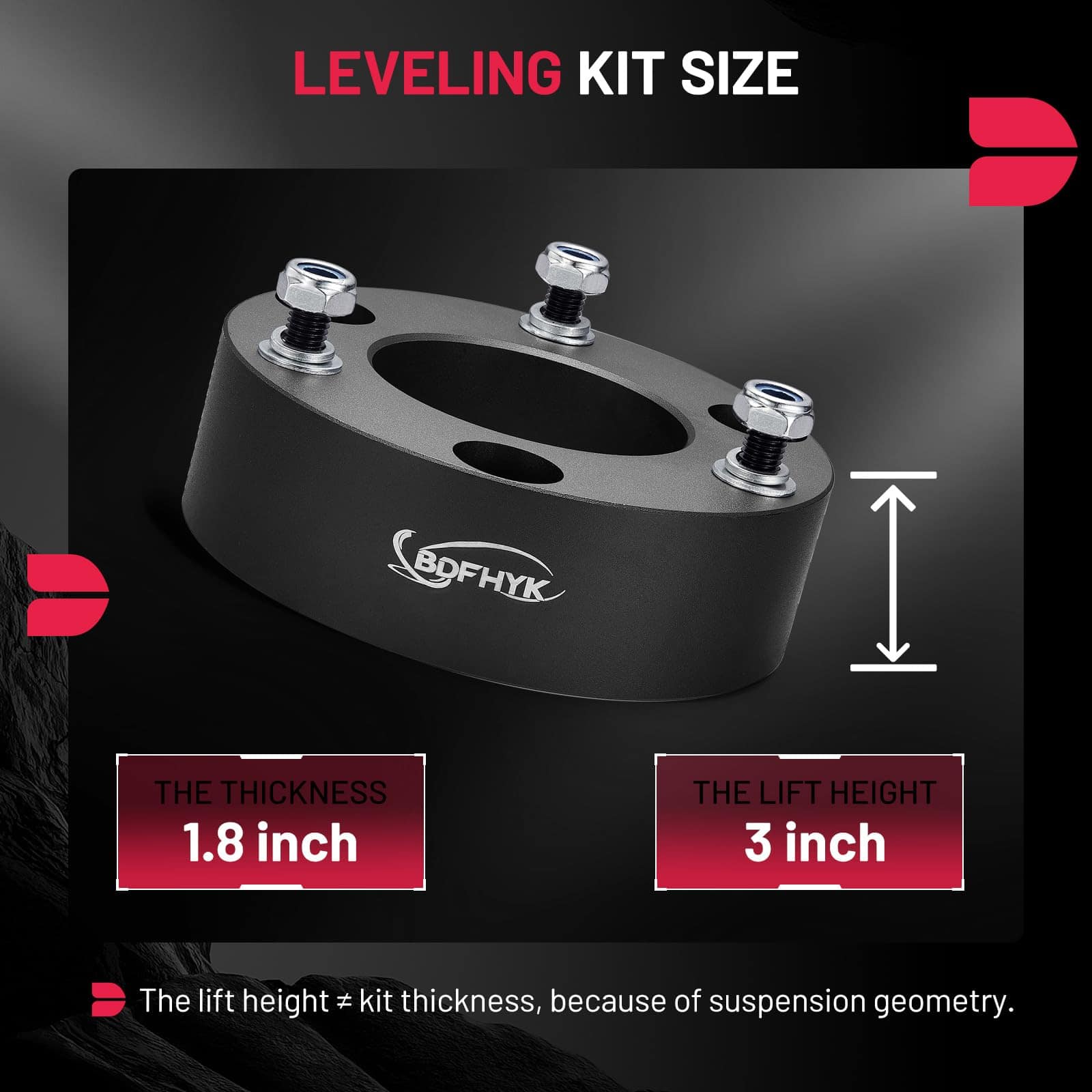 Kit de elevación delantera de 3'' BDFHYK Compatible con - Imagen 4