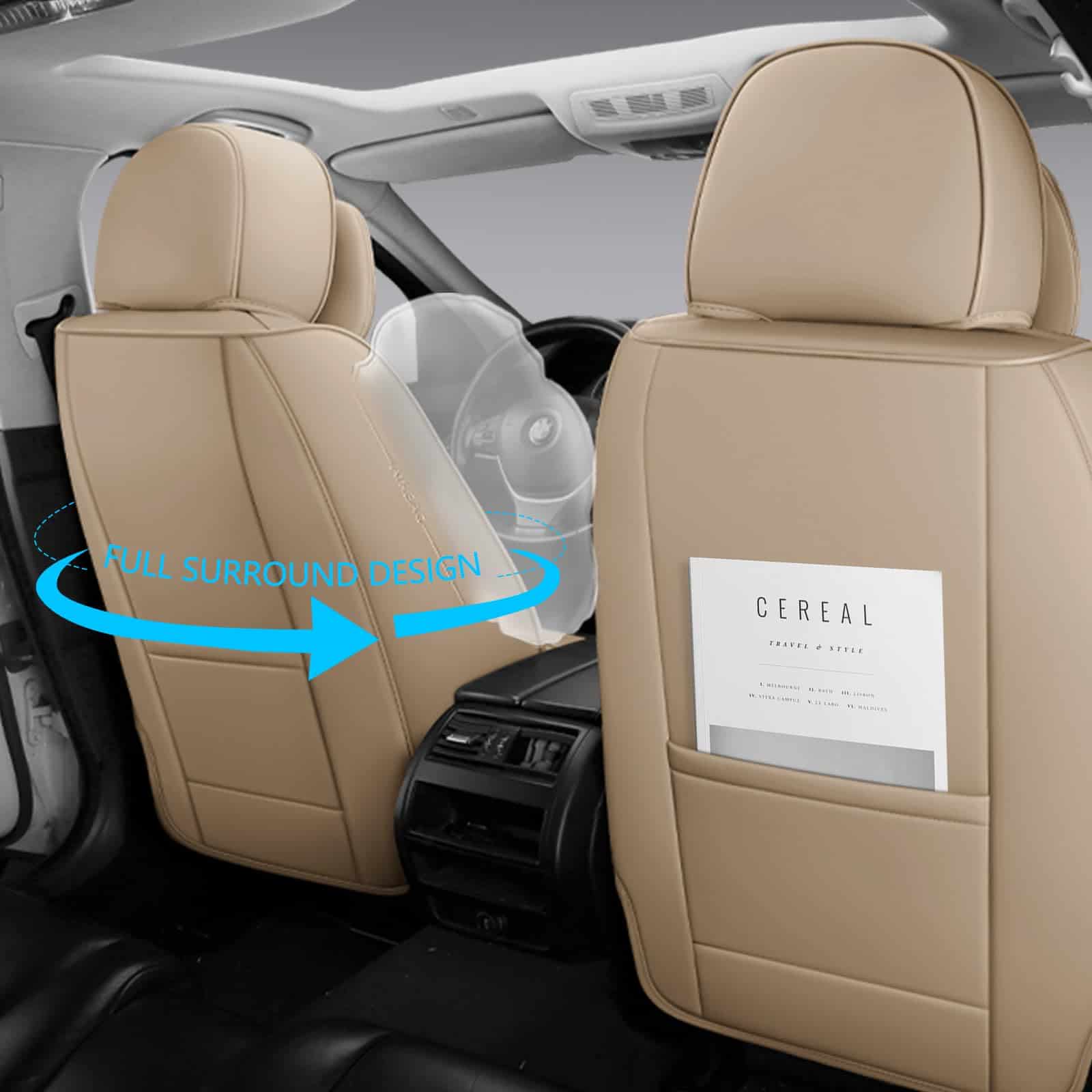 Fundas de asiento de cuero NS YOLO Universal Fit de - Imagen 4