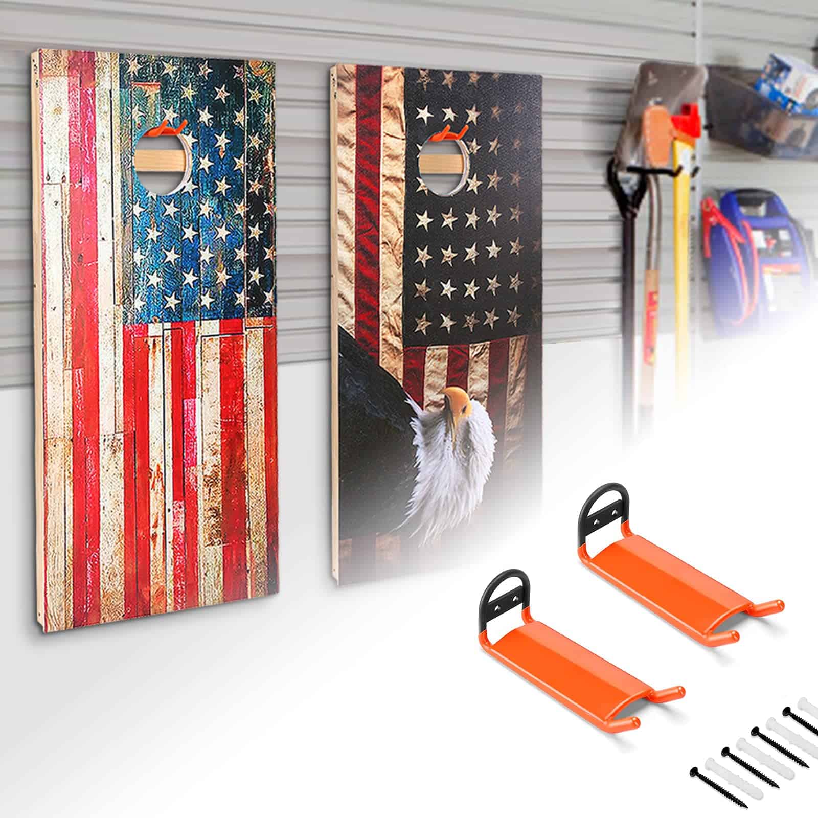 AHOWPD Soportes para Cornhole, 2 Ganchos para Colgar
