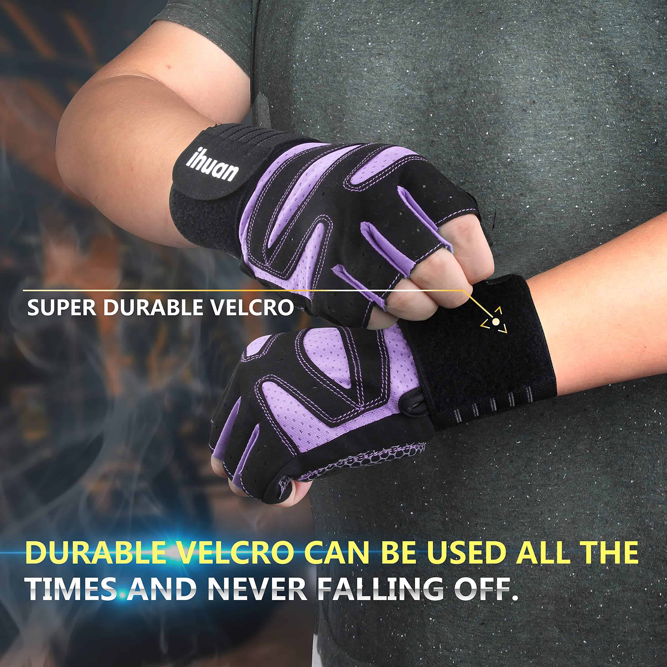 Guantes de entrenamiento para gimnasio con -Morado - Imagen 5