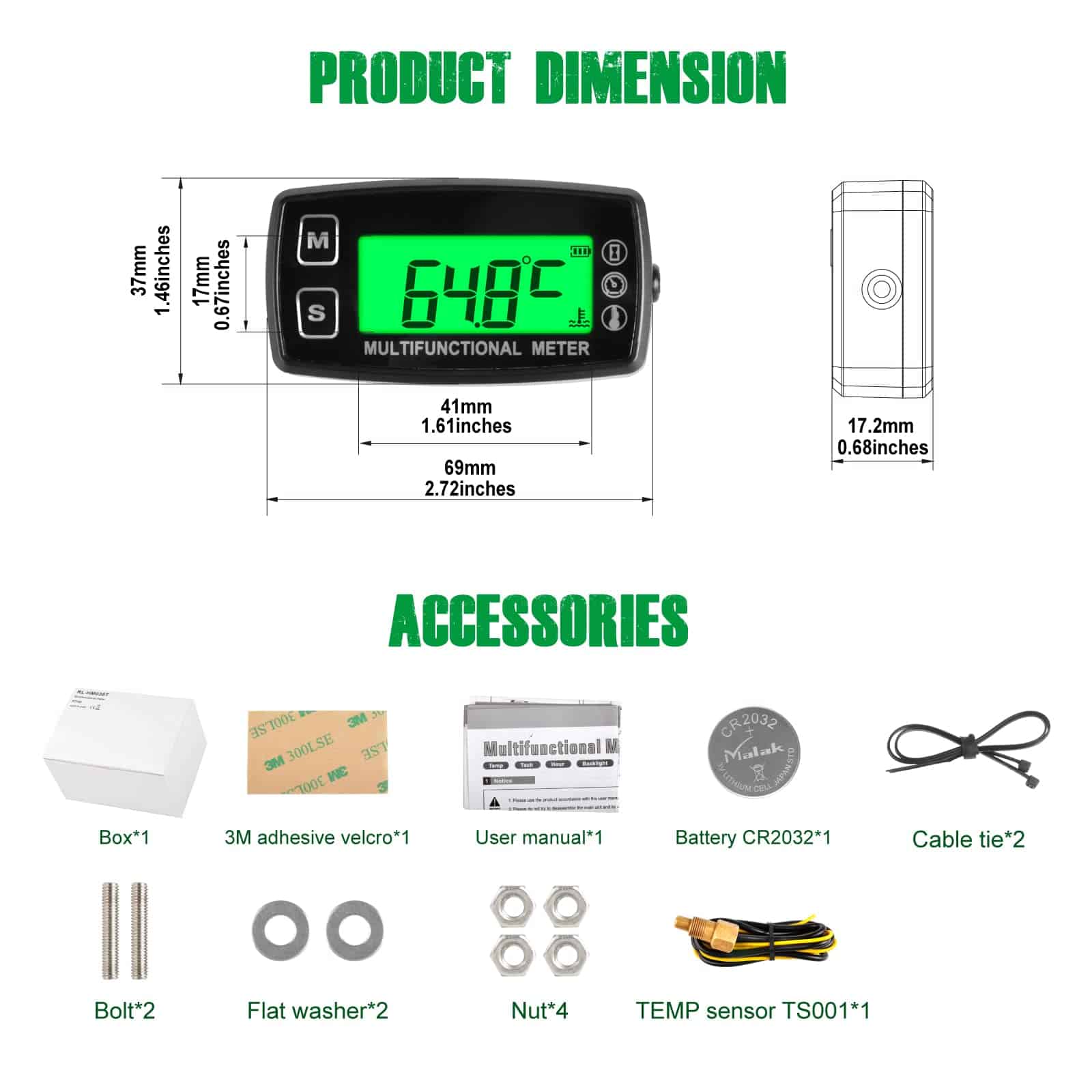 Medidor de temperatura del agua digital Yooreal, tacómetro - Imagen 8