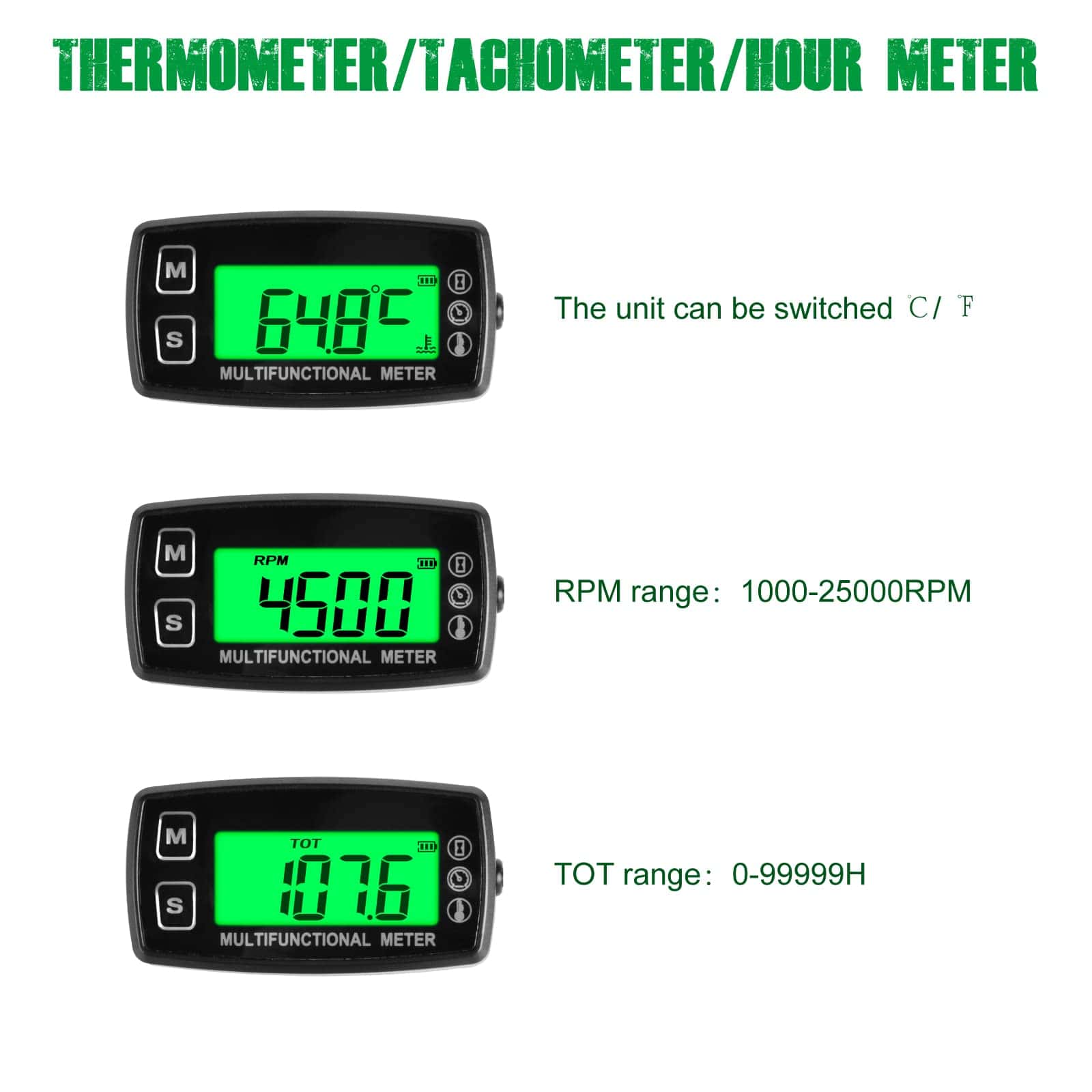 Medidor de temperatura del agua digital Yooreal, tacómetro - Imagen 3