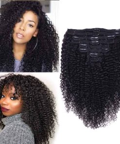 Extensiones de Cabello Rizado Clip In Cabello Humano 3C 4A