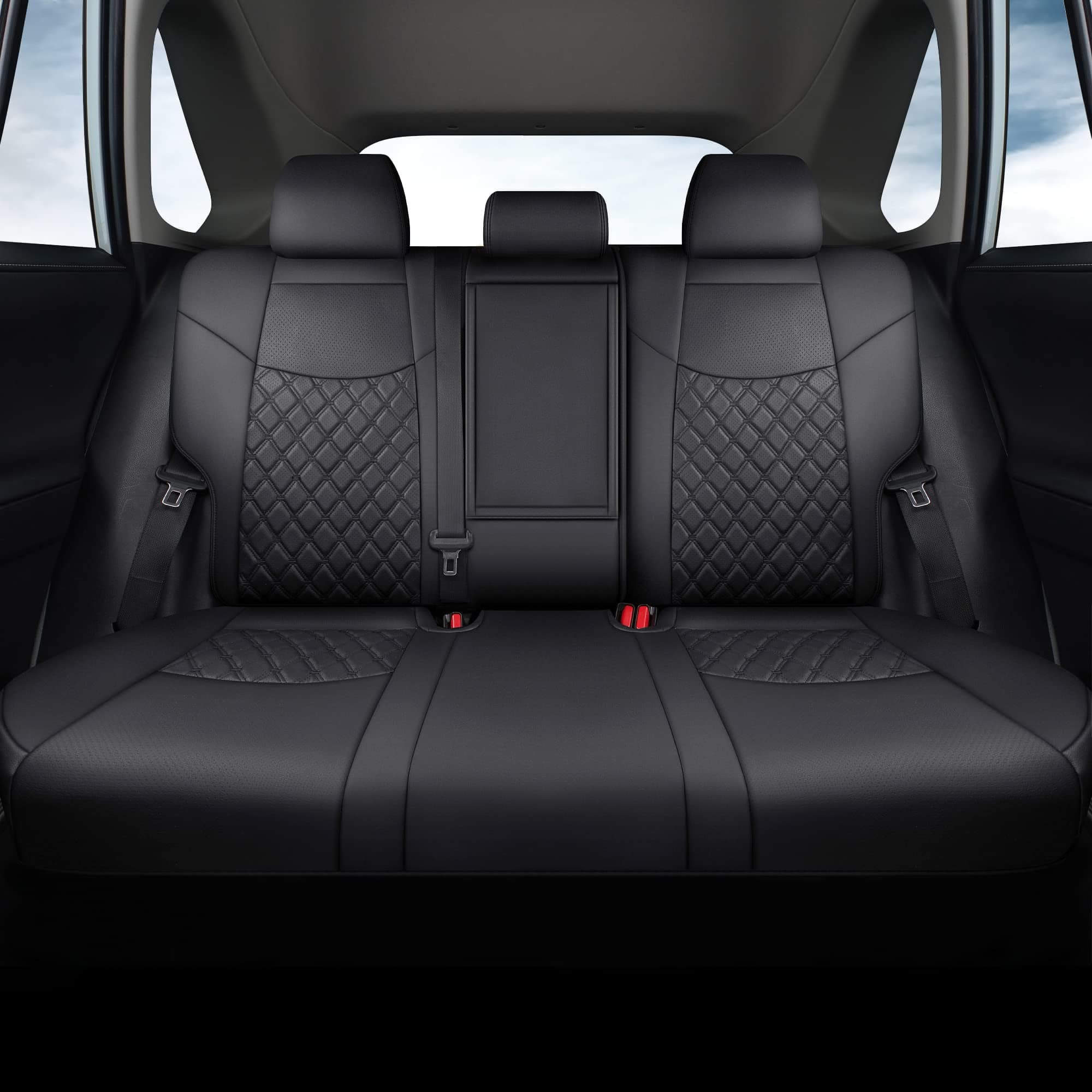 Cubiertas de asiento de carro de cuero PU GIANT PANDA juego - Imagen 5