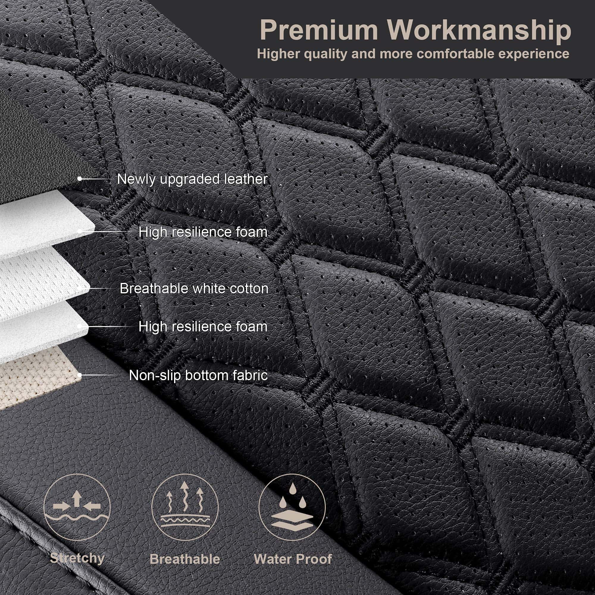 Cubiertas de asiento de carro de cuero PU GIANT PANDA juego - Imagen 8