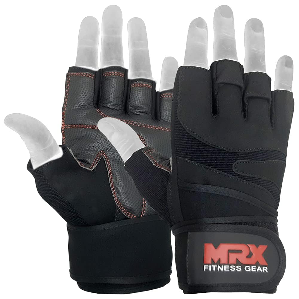 Guantes de levantamiento de pesas MRX para -Negro completo - Imagen 9