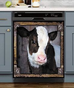Cubierta de Lavavajillas Magnética de Vaca Divertida, Marco