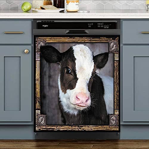 Cubierta de Lavavajillas Magnética de Vaca Divertida, Marco