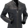 Chaqueta de Cuero para Moto UGFashions Vintage Brando Caf�