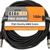 Cable DMX Gearlux, 3 Pines, Macho a Hembra, 100 Pies - 1