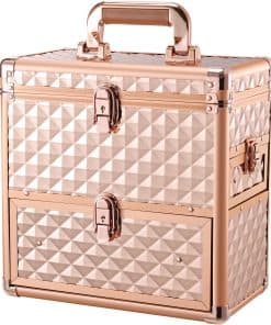 Estuche de Maquillaje Profesional con Espejo y Cajón,