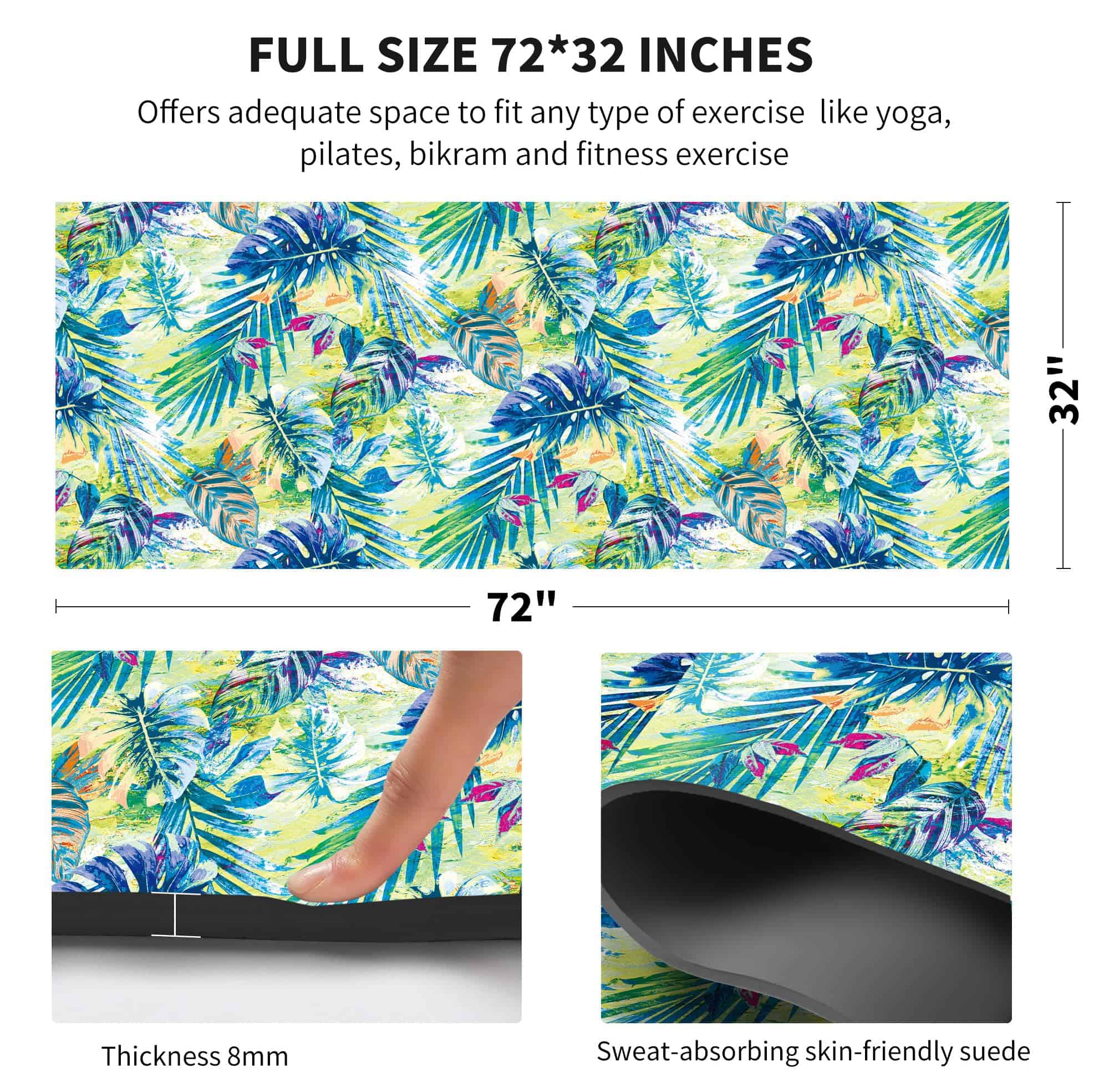 Tapete de Yoga nuveti de Gamuza TPE de Alta Densidad con - Imagen 5