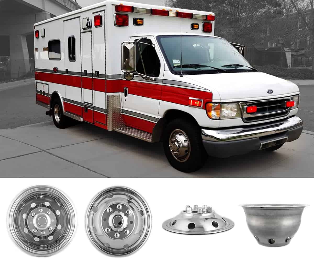 Kucaruce 4pcs 16" Polished Stainless Steel Dually Wheel