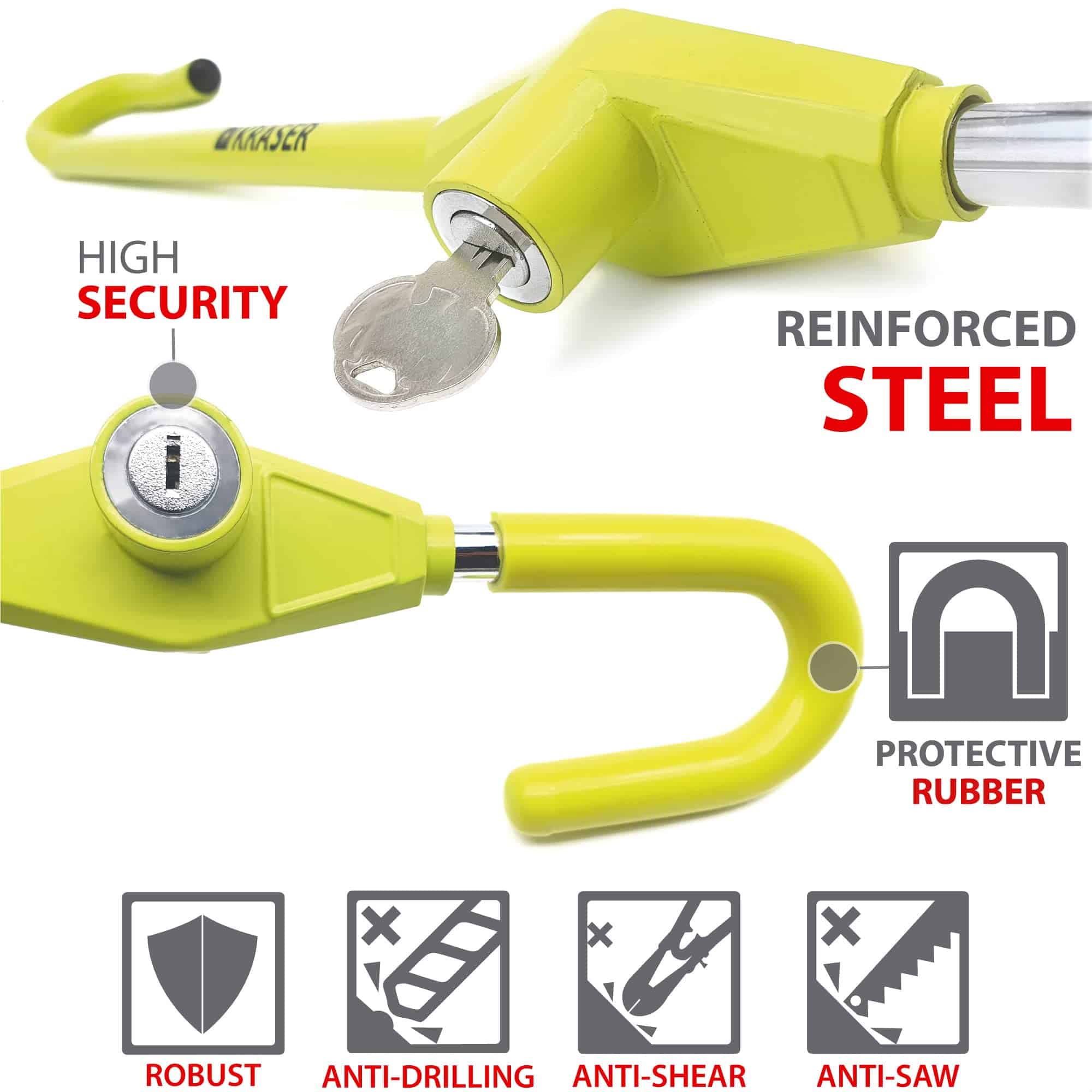 Bloqueo de Pedal de Freno del Volante KRASER KR835, - Imagen 4