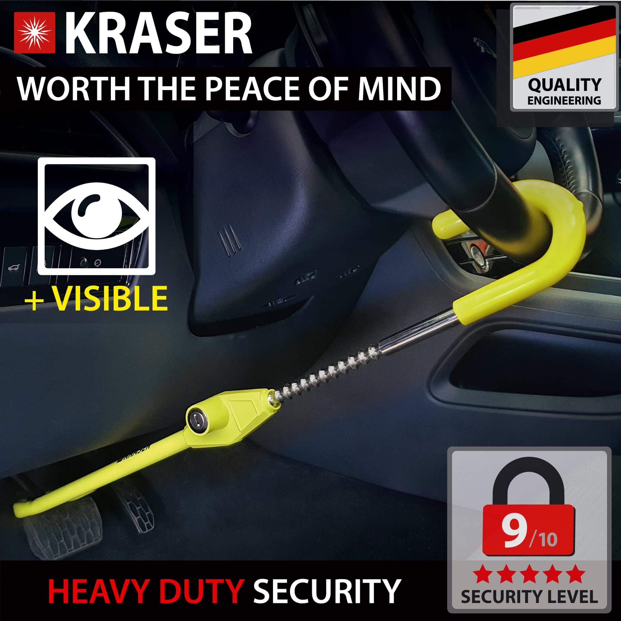 Bloqueo de Pedal de Freno del Volante KRASER KR835, - Imagen 3