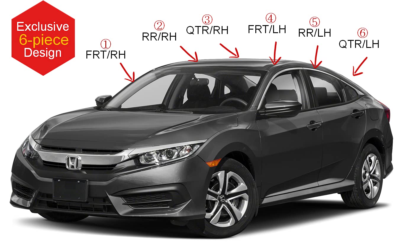 AUTOCLOVER Juego de 6 deflectores de lluvia para ventanas - Imagen 4