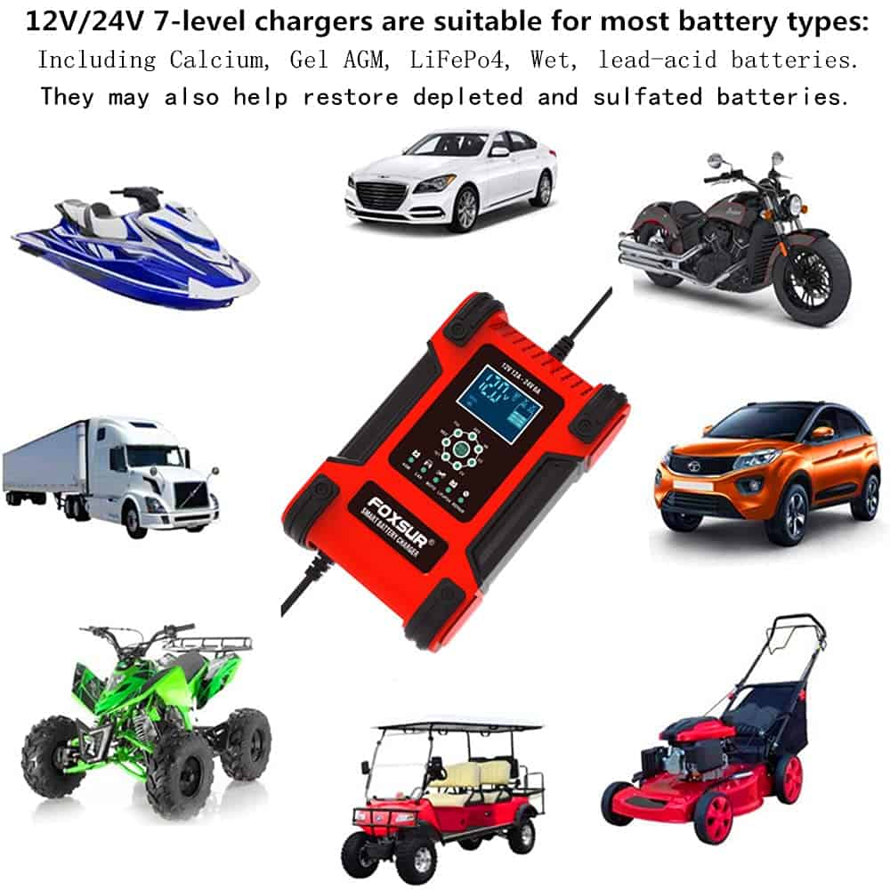 Cargador/Mantenedor de Batería de Coche FOXSUR 12V/24V - Imagen 3