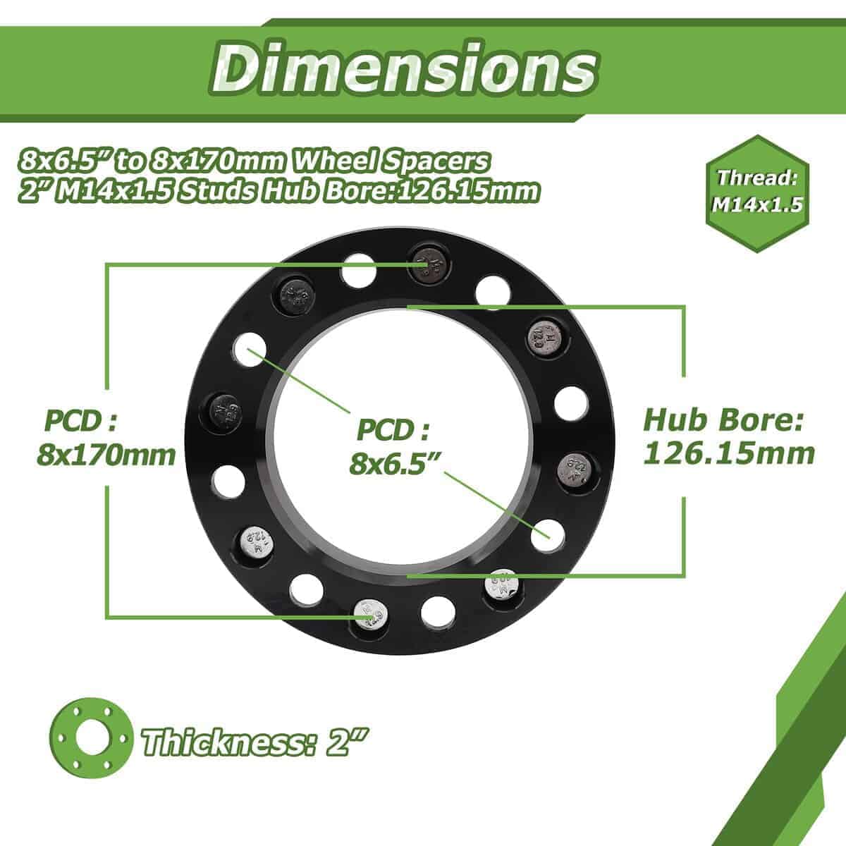 Adaptadores de Rueda YIZBAP 8x6.5 a 8x170 para Ruedas de - Imagen 3
