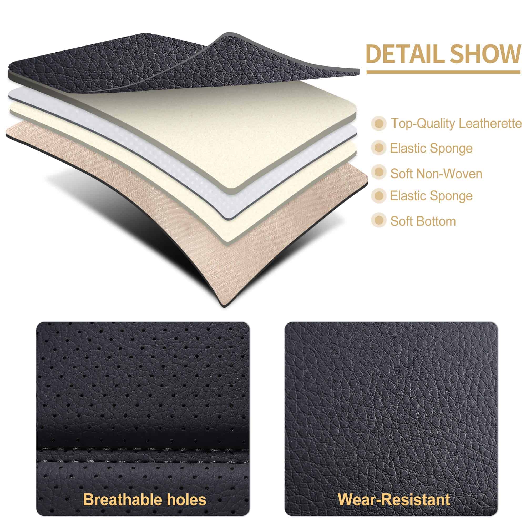 Fundas de asiento de cuero/cuero sintético AOOG para - Imagen 9