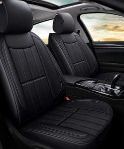 Fundas de asiento de cuero/cuero sintético AOOG para