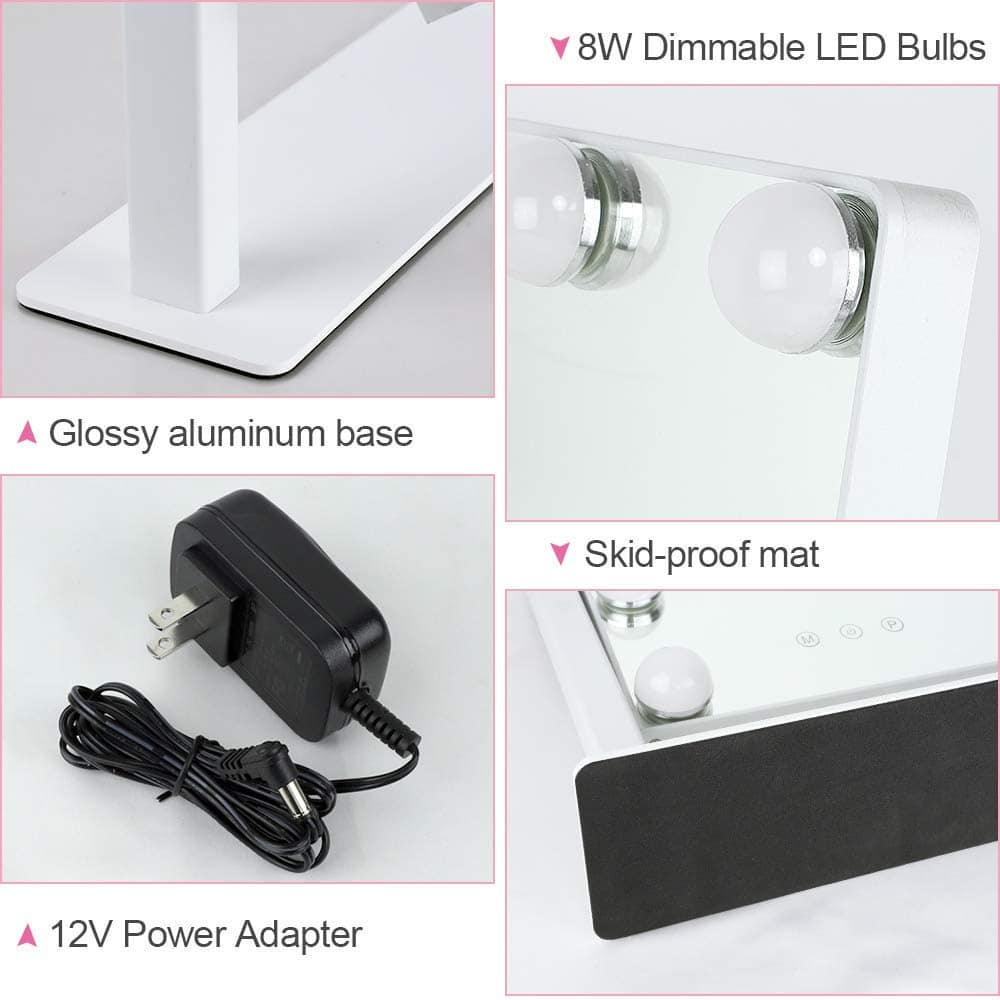 Espejo de tocador con luces Depuley, aumento de 10X Espejo - Imagen 8