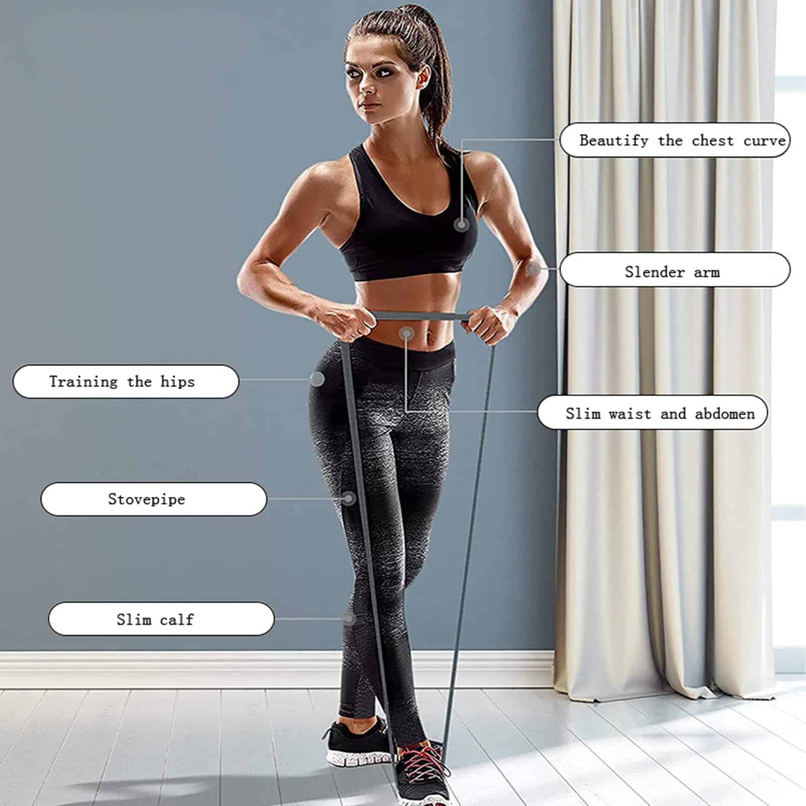 Banda de Resistencia SUWEI para Piernas o Glúteos, Adecuada - Imagen 3