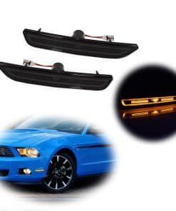 Juego de luces LED ámbar con lente ahumada y logo de Pony