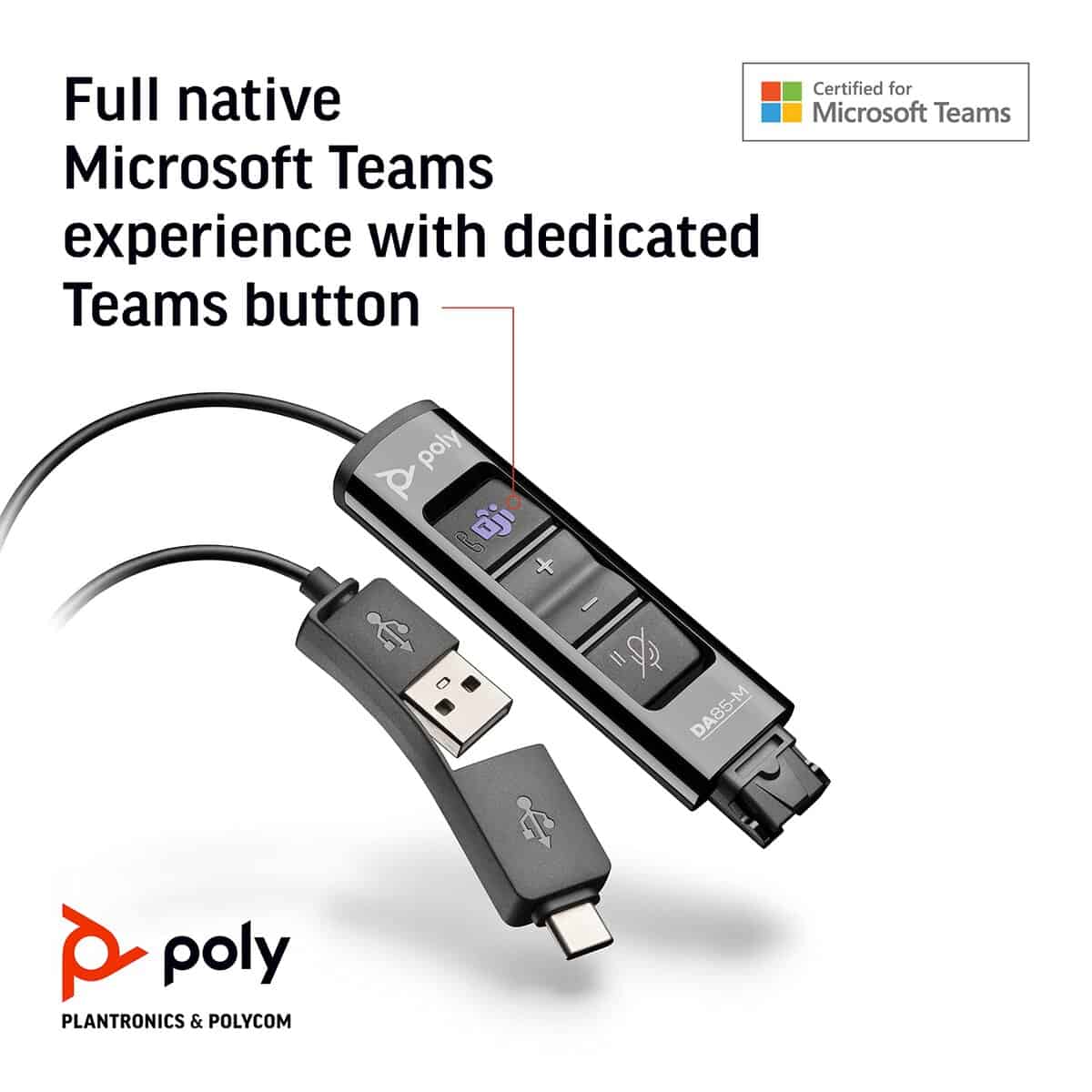 Adaptador Digital USB-A/USB-C Poly - DA85M (Plantronics) - - Imagen 8