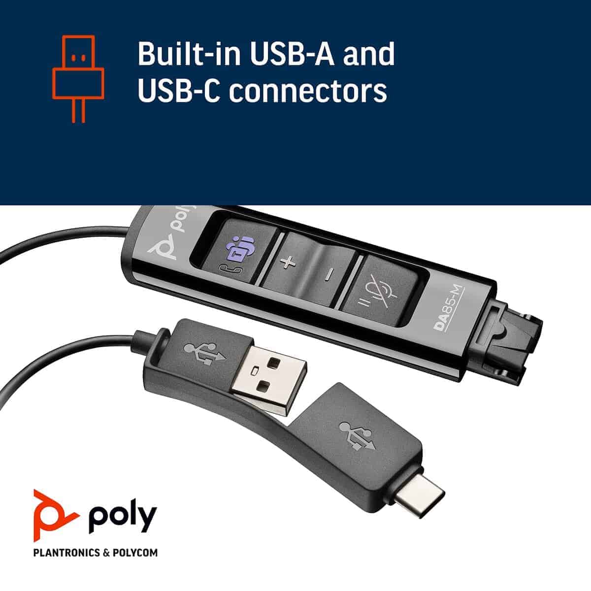 Adaptador Digital USB-A/USB-C Poly - DA85M (Plantronics) - - Imagen 3