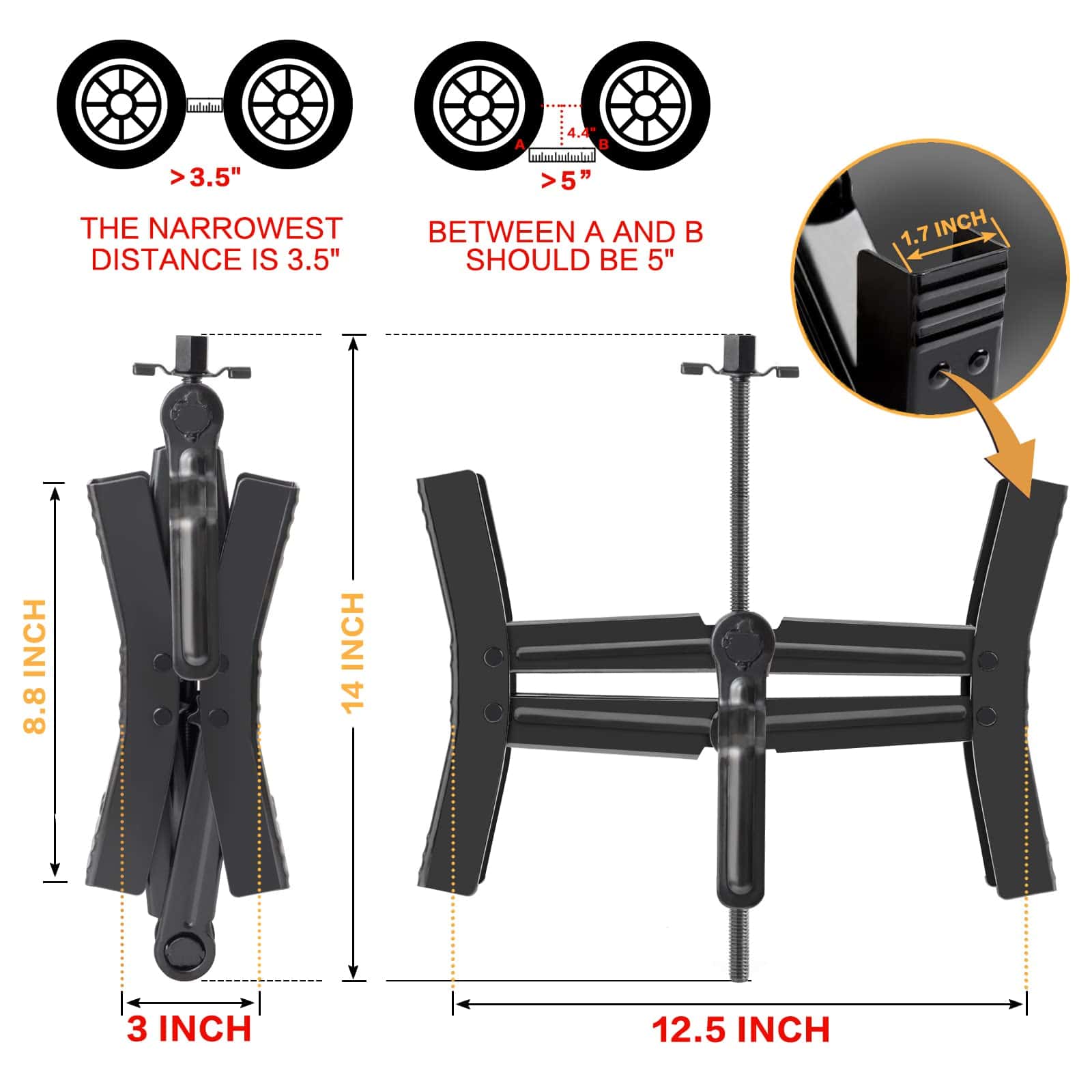 Bloque estabilizador de ruedas para remolques 2 juegos, - Imagen 4