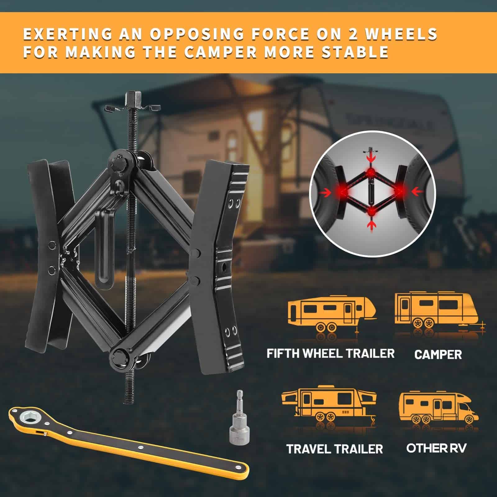 Bloque estabilizador de ruedas para remolques 2 juegos, - Imagen 6