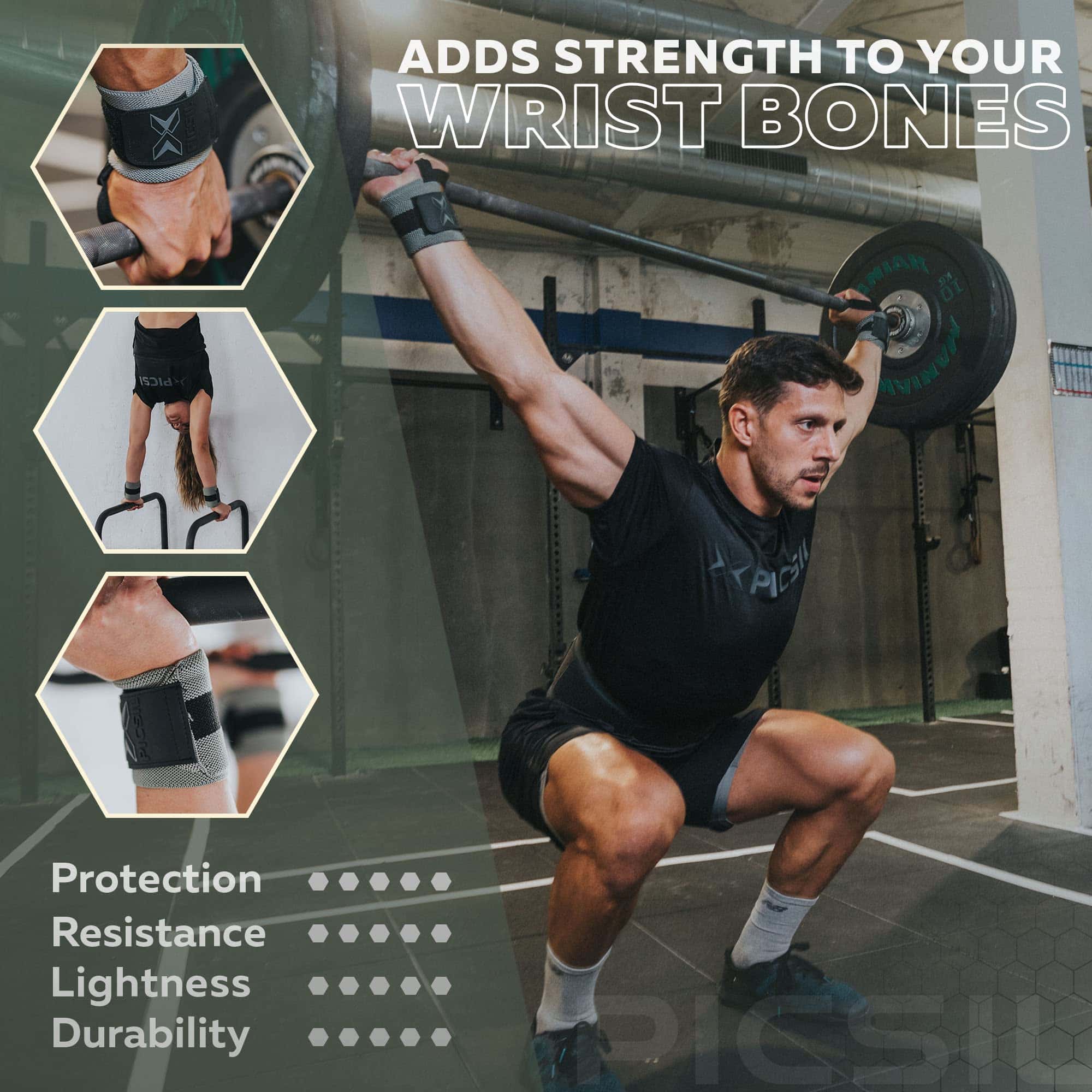 PICSIL Wrist Wraps con Doble Cierre de Tela, Correas para - Imagen 6