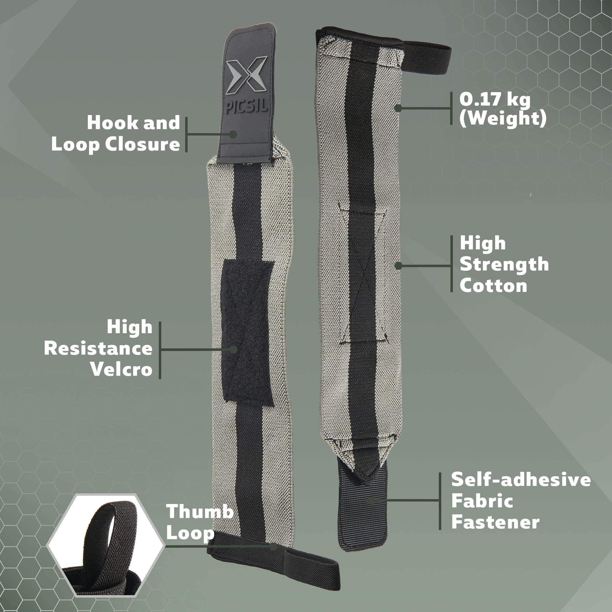 PICSIL Wrist Wraps con Doble Cierre de Tela, Correas para - Imagen 4