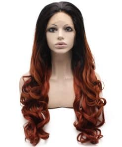 Pelucas sintéticas Mxangel con raíces negras largas y