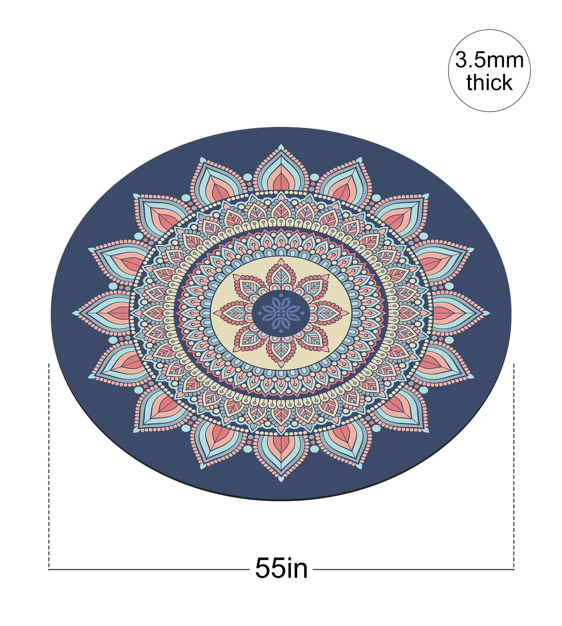 nuveti Large Meditation Mat Round Yoga Mat Pilates Yoga Mat - Imagen 3