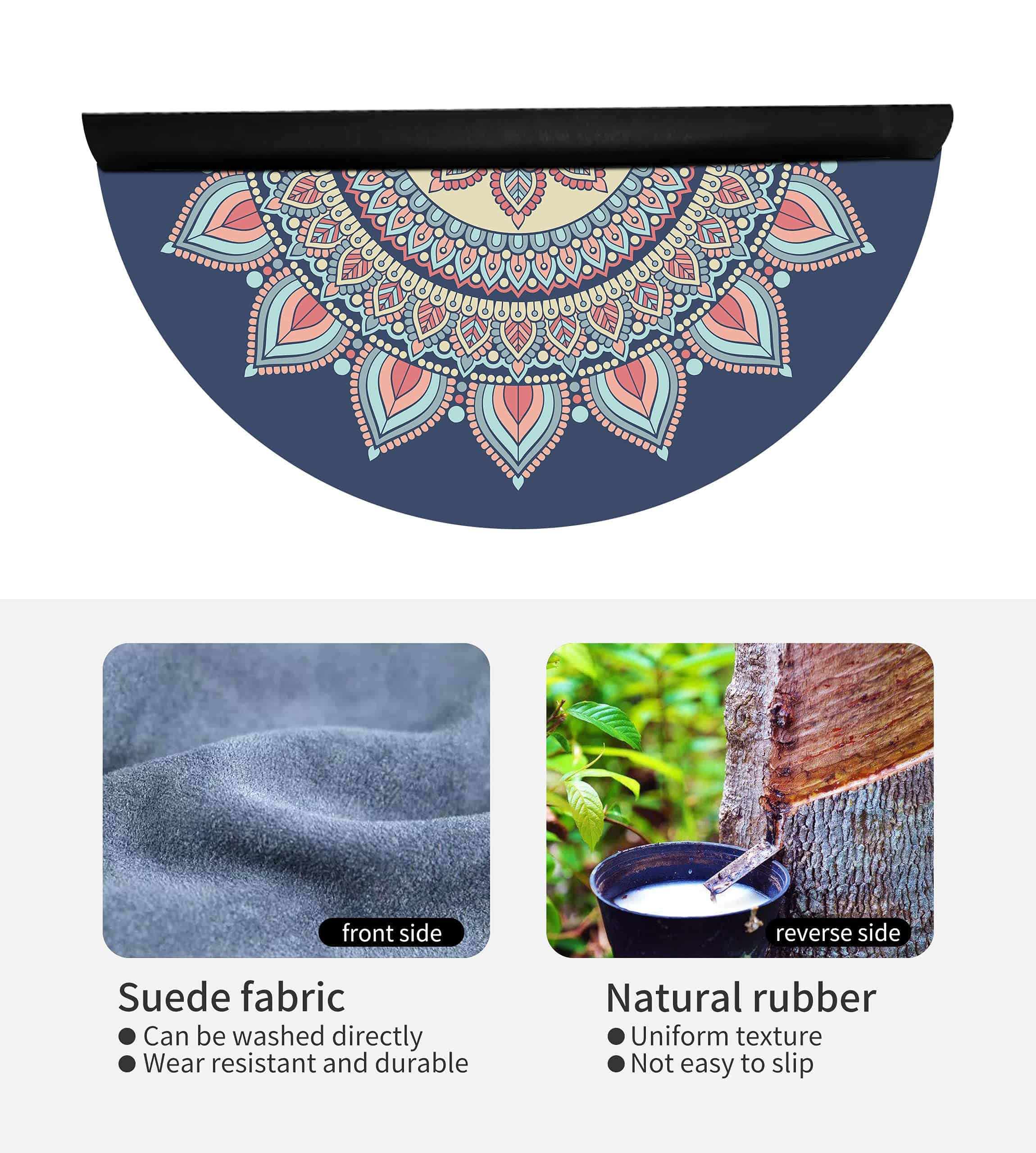 nuveti Large Meditation Mat Round Yoga Mat Pilates Yoga Mat - Imagen 5