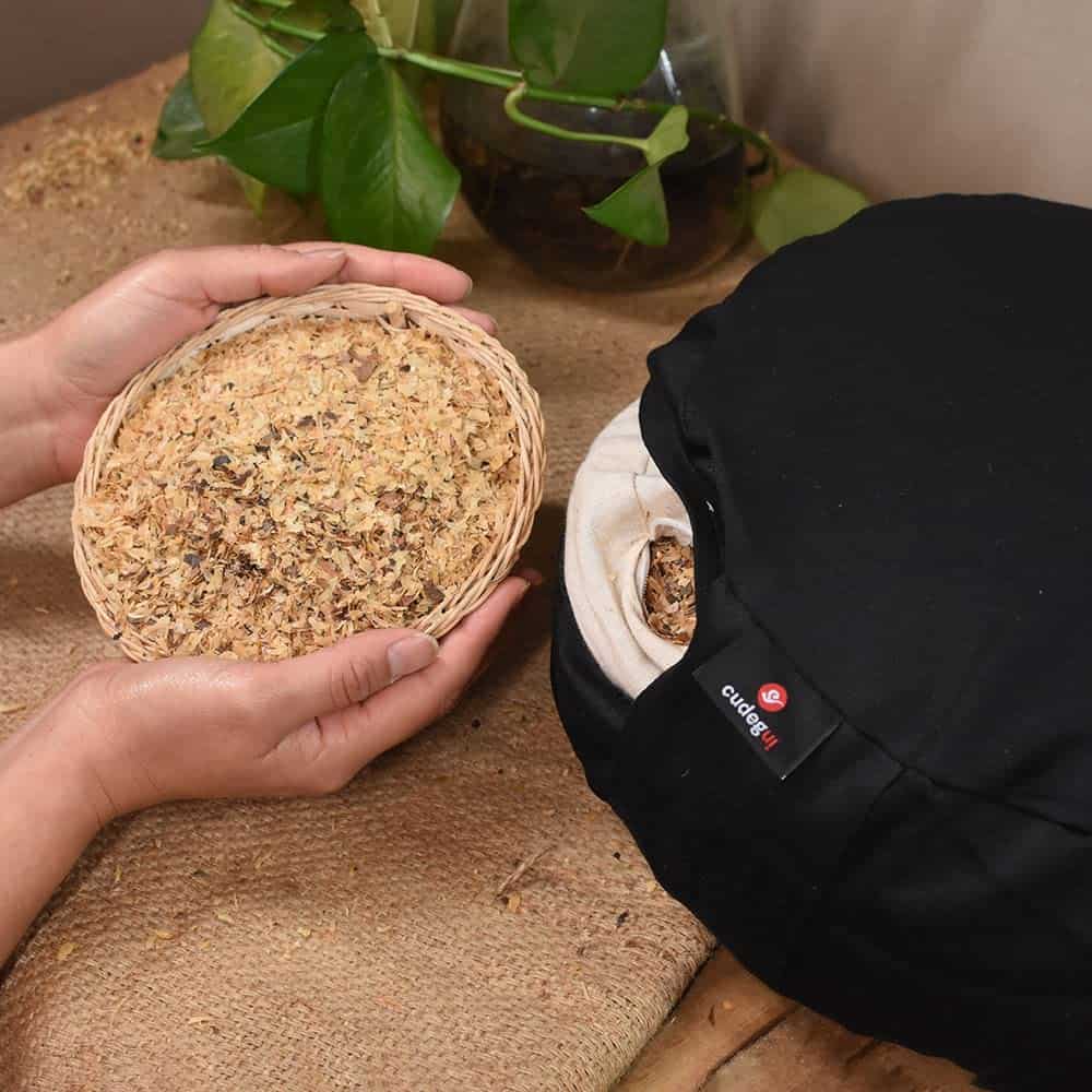 Set de Cojín de Meditación Cudegui, Zafu y -Negro - Imagen 6