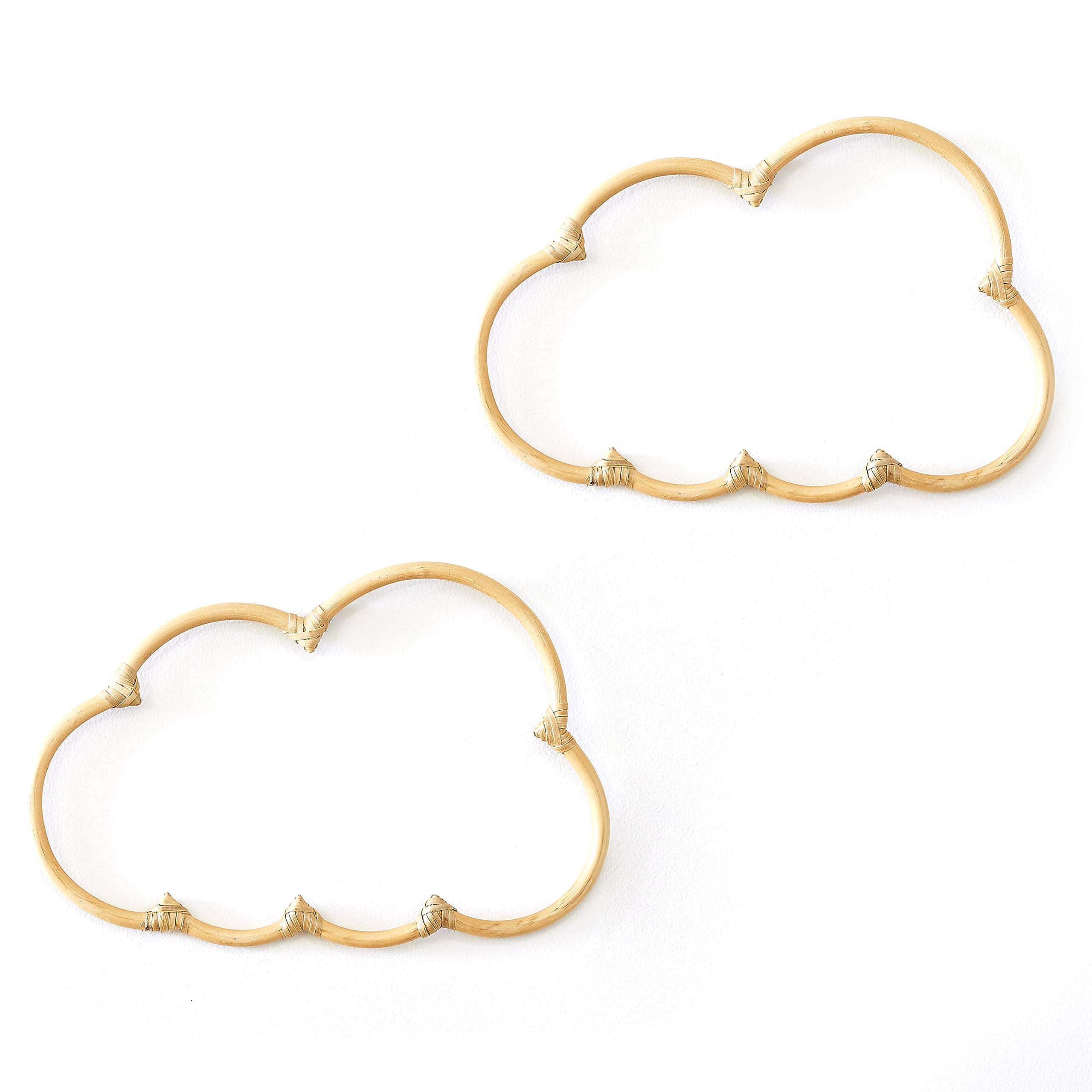 Conjunto de 2 decoraciones de nube de mimbre hechas a mano
