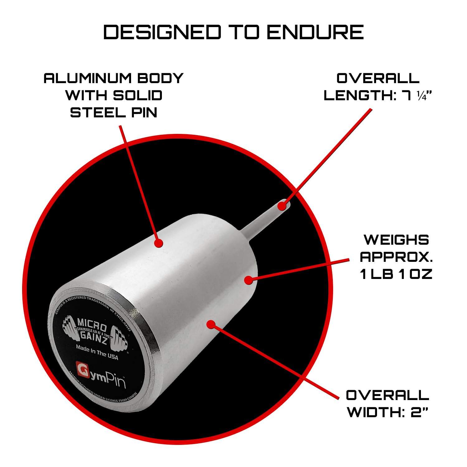 Micro Gainz GymPin Weight Stack Extender Pin para Máquina - Imagen 7