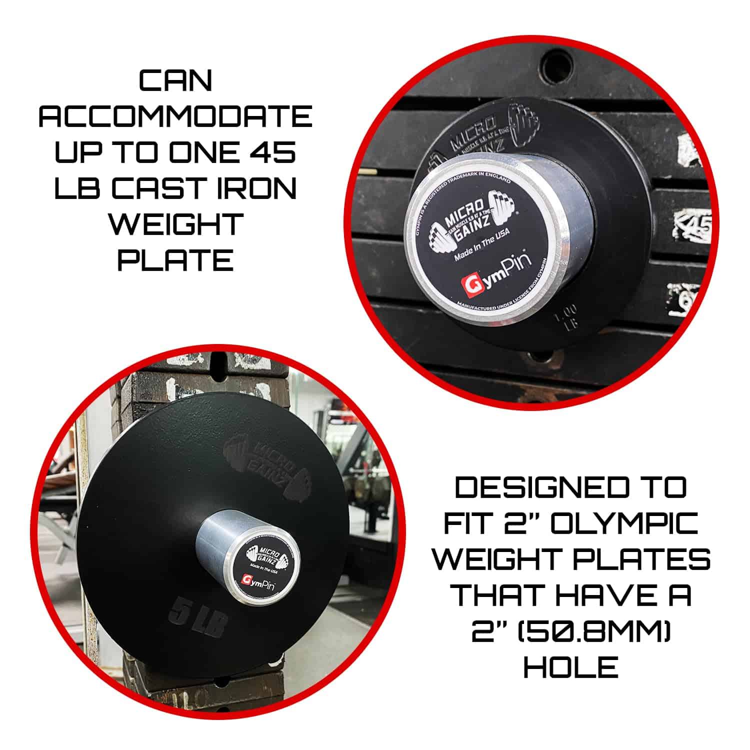 Micro Gainz GymPin Weight Stack Extender Pin para Máquina - Imagen 9