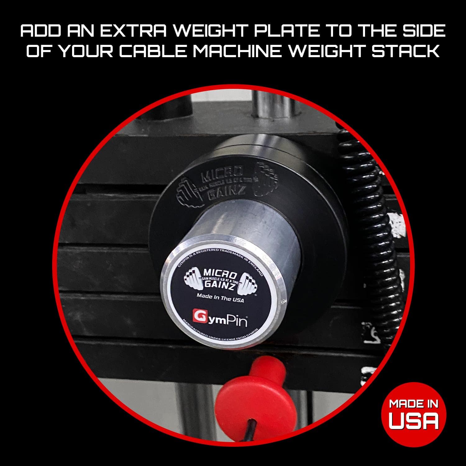 Micro Gainz GymPin Weight Stack Extender Pin para Máquina - Imagen 4