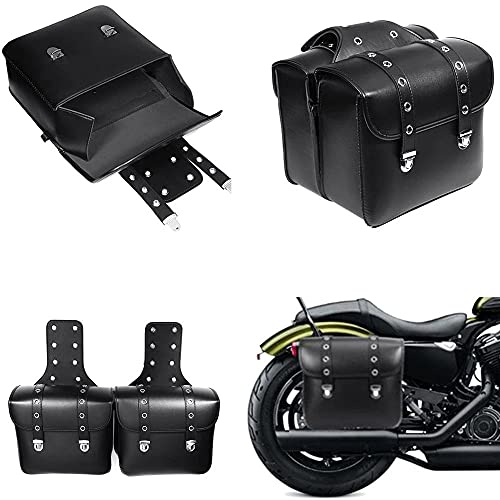 Alforjas de Motocicleta de Cuero PU para Softailfor Scooter - Imagen 4