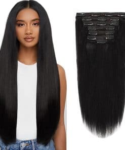 Extensiones de Cabello de Clip Yaki Straight Remy Hair 8A