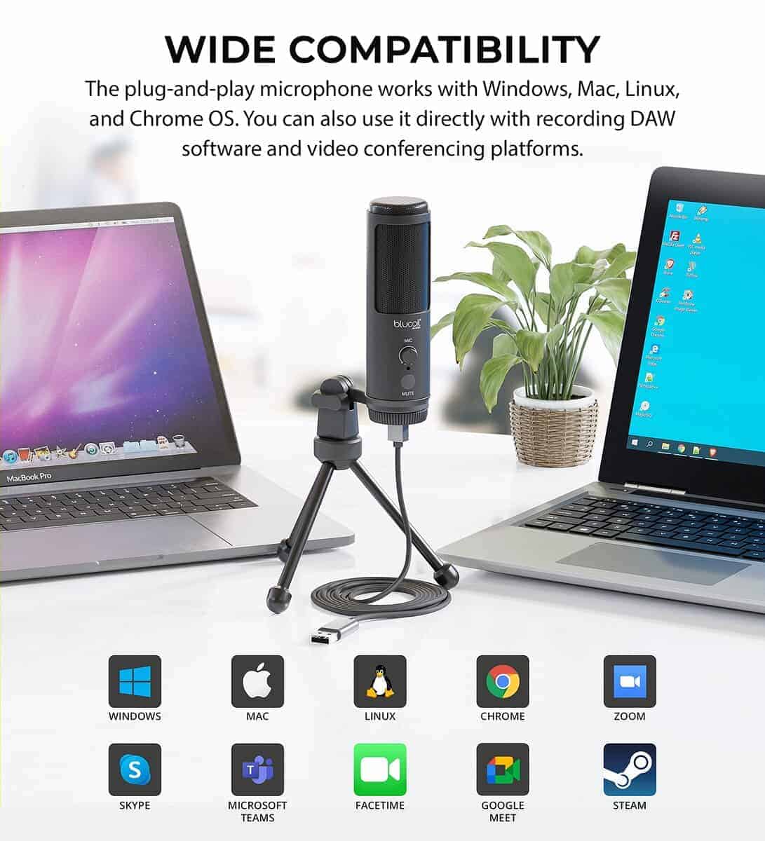 Micrófono de condensador con cardioide USB Blucoil con - Imagen 7